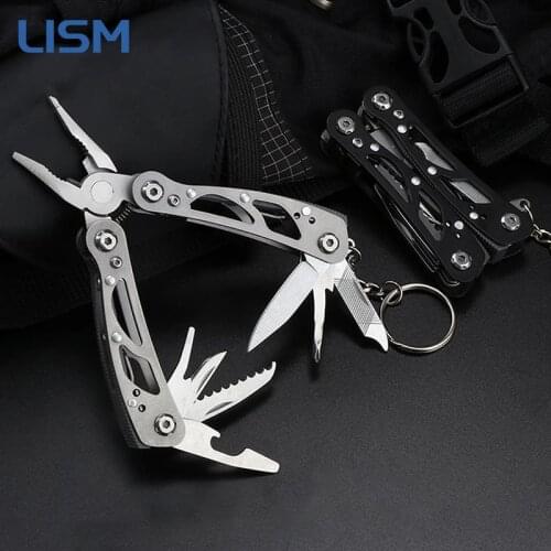 Mini Folding Pliers Portable Multifunctional Hand Tools Tactical Pliers Wire Stripper Screwdriver Outdoor Camping Survival Tools