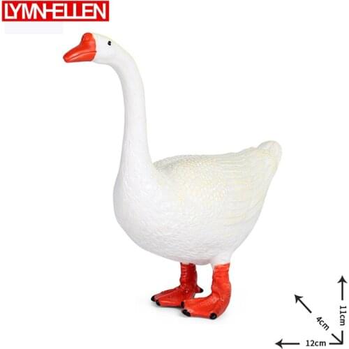 Simulation Wildlife Model Swan Big White Goose Swan Back Cub Environmentally Friendly Solid Plastic Toy Gift