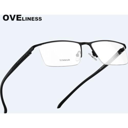 Fashion mens eyeglasses frames male Optical Glasses Frame for Men Myopia Prescription glasses Half Metal Titanium Alloy eyewear