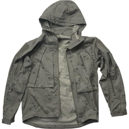 Men Outdoor Tactical Zipper Hooded Jacket Zipper Top Desert night Camouflage