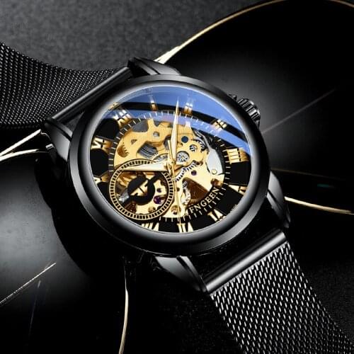 Ms male automatic mechanical watch mesh belt fashionistas
