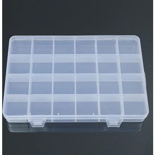 Alibaba Express Boite Bijoux 24 Compartments Plastic Box Case Jewelry Bead Storage Box Container Craft Organizer Christmas gift