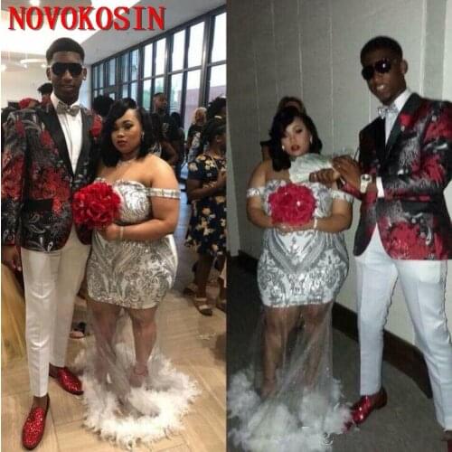 Plus Size Feather Sliver Sequined Mermaid Prom Dresses 2019 New Spaghetti Straps Floor Length Tull Illusion Formal Evening Dress