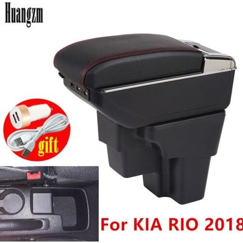 Armrest Box For KIA RIO 2018 for Europe South America Rotatable Central console storage ashtray USB Charging with