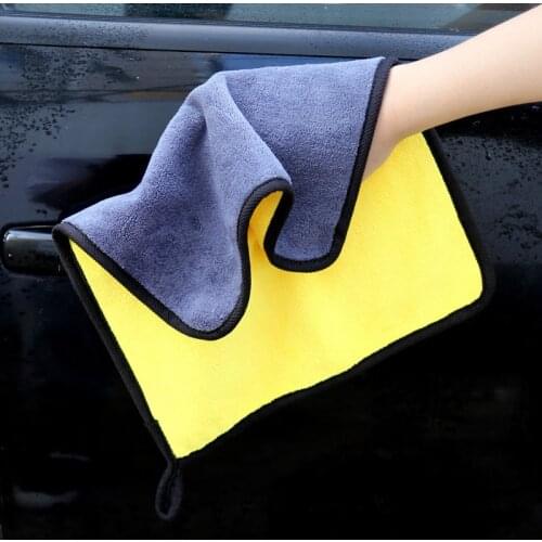 1 Pc Car Wash Microfiber Towel Thicken Large Size Polishing Washing Drying Towel Plush Polyester Fiber Cleaning Cloth