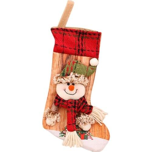Christmas Stocking Santa Claus Candy Sock Bag Xmas Tree Hanging Decor Gift