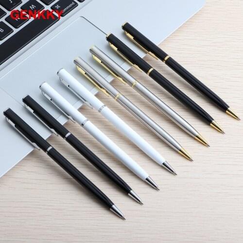 10 Pcs/Set Ballpoint Pen Core Metal Ball Pens For School Office Rotating Metal Old Oil Pen School Stationery Supplies
