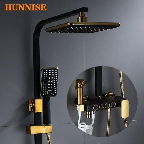 Senducs Bathroom Shower Set Solid Brass Bathtub Mixer Faucets 10 Inch Square Rainfall Shower Head Hot Cold Bath Shower System