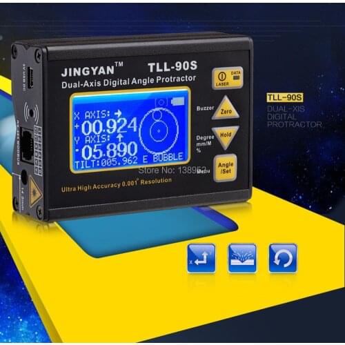 TLL-90S Super High Precision laser level LCD Display Angle Meter 0.005 Professional Dual-axis Digital Laser Level Inclinometer