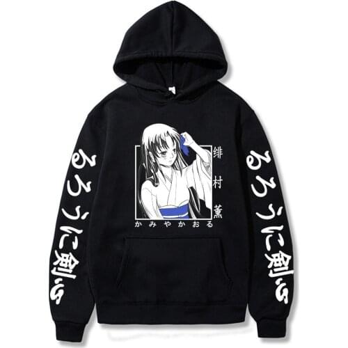 Rurouni Kenshin Hoodies Manga Prints Warm Clothing Streetwear Fashion Anime Swearshirt For Men And Women