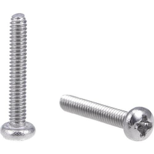 UXCELL 100Pcs Screws M1.6/2/2.5x2/3/10/12/14mm Machine Screw Pan Phillips Cross Head Screw 304 Stainless Steel Fasteners Bolts