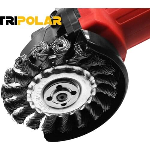 Knotted Bench Steel Wire Brush Deburring Derusting Angle Grinder Cleaner Accessories 125mm Rust Removal Wheel Metal Disc Brush