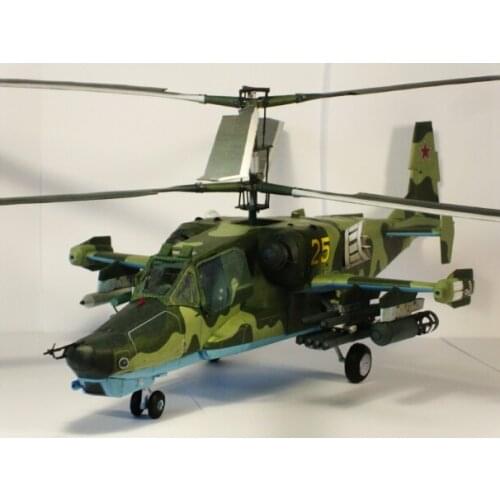 High quality Russian 50 Ka-50 Black Shark helicopter gunships 3D Paper Model Kit