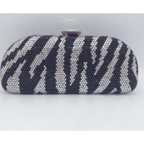 XIYUAN White/Black Rhinestone Crystal Purse Best Women Handbag Evening Clutch Bags Luxury Female Diamond Mini Party Prom Purses