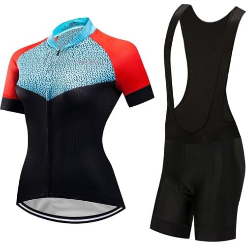 Lycra Cycling Jersey Women BIB Set 2021 Summer Road Bike Clothing Gel Shorts Fashion Suit Bicycle Clothes Uniform Dress Kit Tops