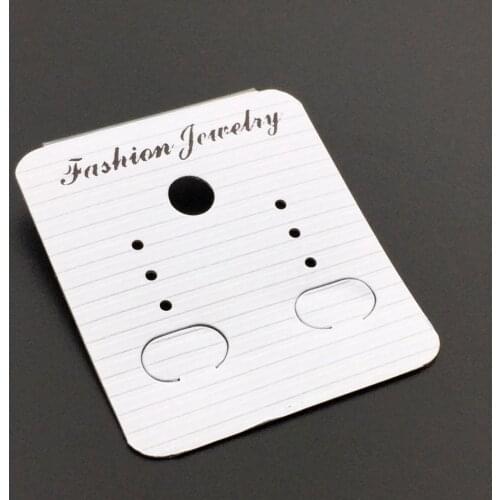 20pcs White Plastic Earring Ear Studs Hooks Packaging Display Tag Cards Supplies for Jewelry
