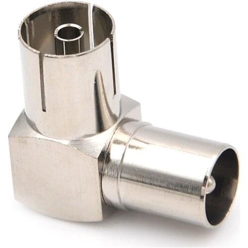 90 Degree TV Aerial Cable Connector Right Angle RF Coaxial F Female to TV Male Plug to Female Socket