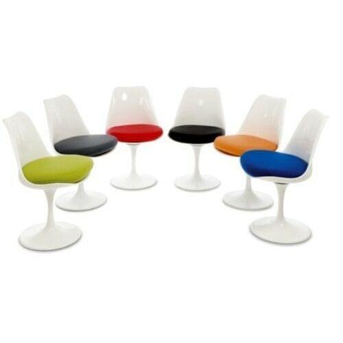 Swivel chair white sturdy Saarinen tulip cushion red black color choice
