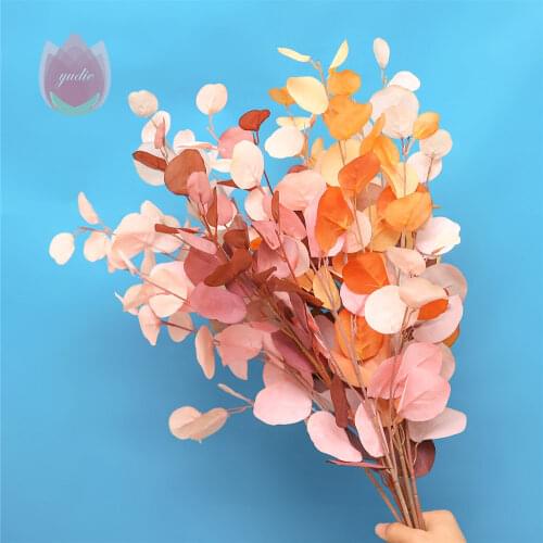 1Pc 80Cm Silk Leaf Eucalyptus Artificial Apple Leaf Fake Flower Branch For Home Living Room DIY Wreath Gift Wedding Decor Flower