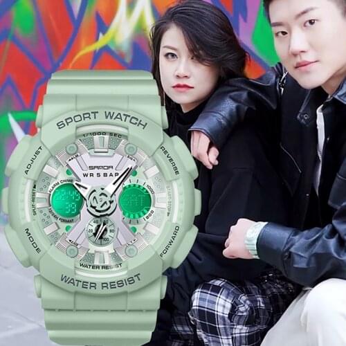 Fashion Casual Sports Digital Watch for Men Dual Time Zone Watches Mens Waterproof Military Wristwatch Clock Relogio Masculino