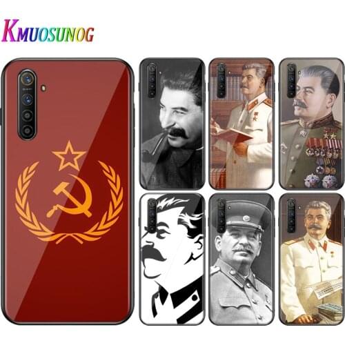 For OPPO A5 A9 2020 F7 Phone Cover Shell Russian Commander Stalin for OPPO Reno 2 Z 2Z 2F 3 4 Pro 5G Bright Black Phone Case