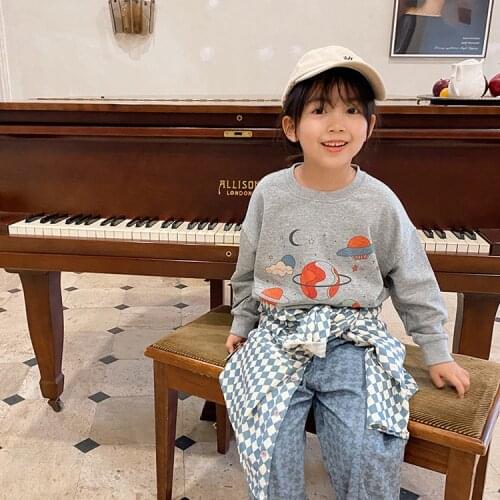 Toddler Kids Hoodies Spring Autumn New Baby Boys and Girls Cute Cartoon Print Sweatshirts 2-9 Y Childrens Starry Sky Pullovers