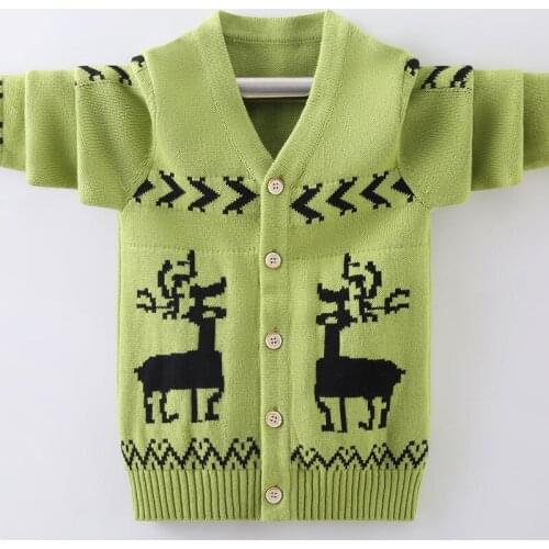 Kids boys spring / autumn new cotton sweater knit cardigan jacket big virgin