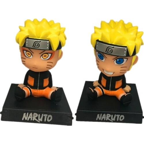 Original Bandai Uzumaki Naruto Action Figure Statue Phone Holder Anime Collection PVC Model Toys Car Dashboard Home Kids Gifts