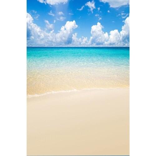 Sea Sand Beach Cloud Photography Background Computer Printed Scenery Backdrop Photo Studio for Children Baby Portrait Photophone
