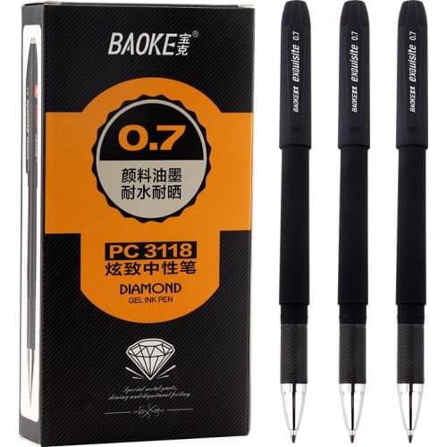 12 Baoke PC3118 Gel Pen 0.7mm Student Writing Meeting Office Supplies Signature Pen Pen 0.7PC3118 Customizable Logo