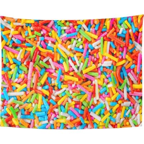 Tapestry Colorful Bakery Abstract Sprinkles Sugar Strands Used As to Add Desserts Baking Birthday Tapestries Wall Hanging