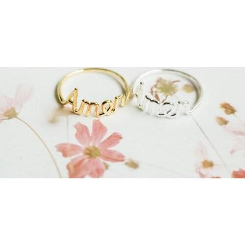 30pcs/Lot Amen script ring Letter ring Jewelry For Women wholesale