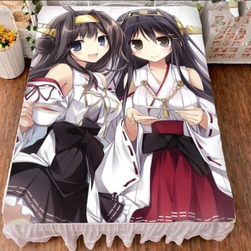Anime Kantai Collection KanColle characters sexy girl Kongo Nagato Shoukaku bed milk fiber sheet & flannel blanket 150x200cm
