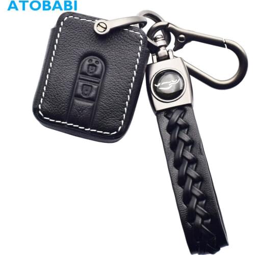Leather Car Key Cases 2 Buttons Smart Remote Control Fobs Shell Protector Cover For Nissan Qashqai Navara Micra 2008 2009 2010