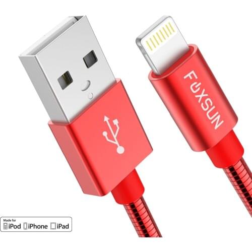 Foxsun Metal For iPhone Charger Cable Durable 3.3FT/1M For Lightning to USB Cable,Sync and Charging Cord for iPhone X/8/7/6/5