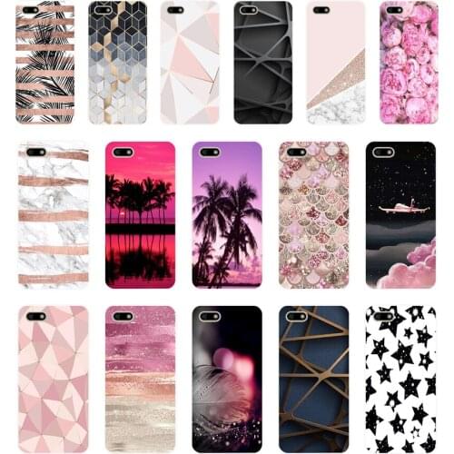 330FG Geometric Soft Silicone Tpu Cover Case for huawei Honor 7a 5.45 pro 5.7 7c 7x y5 2018 case