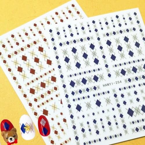 Newest Hanyi-235 234 3D nail sticker decal Japan style rhinestones back glue DIY nail decoration manicure