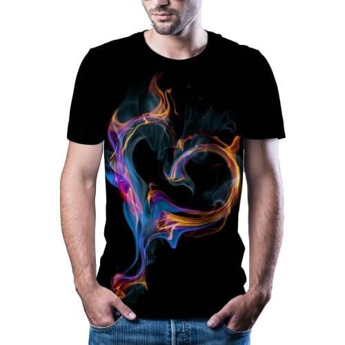 New T-shirt mens high-quality mens T-shirt short sleeve 3D abyss character printing mens T-shirt fashion handsome T-shirt
