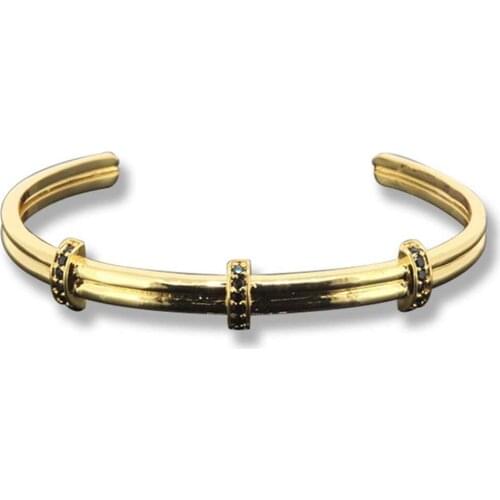 New Style Luxury Anil Arjandas Men Women Bracelets Black Gun Plated Open Cuff Fashion Bracelets Statement Jewelry Bangles