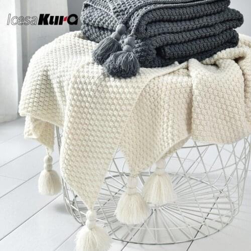 Nordic Style Sofa Blanket Blanket Office Nap Shawl Blanket Knitted Wool Blanket Leisure Air-Conditioning Blanket