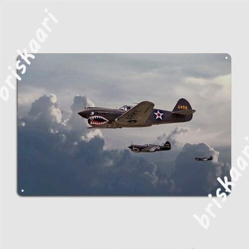 P40 Flying Tiger Metal Signs Cinema Living Room Cinema Printing Wall Decor Tin sign Posters