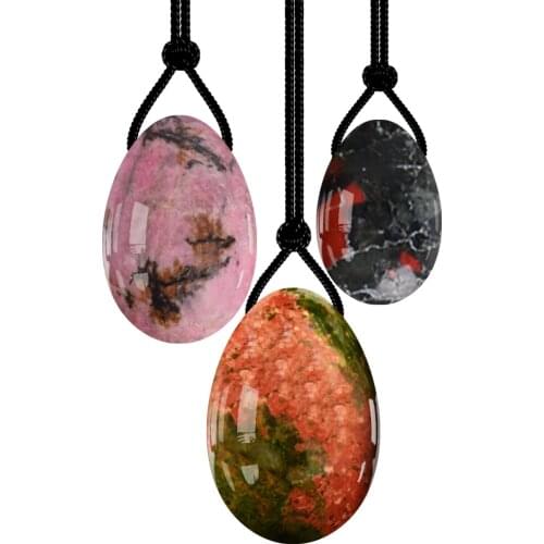 Drop Shipping Yoni Eggs Rose Quartz Jade Egg Drilled Amethyst Be Wa Balls for Women Kegel Exercise Natural Crystal Kegel Eggs