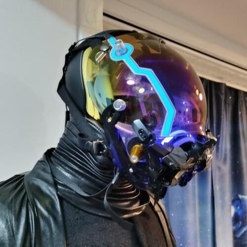 Custom Colors Masks Advanced PROJECT Cosplay with EL light Respirator Gas Cyber Punk Gothic Spikes Halloween Party Accessories