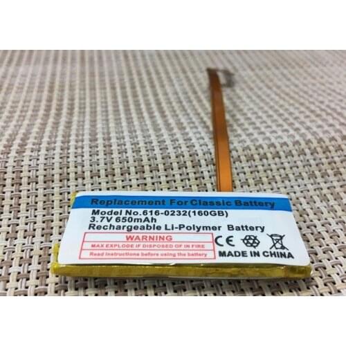 ISUN 650 mAh Replacement Battery for ipod classic gen 7 gen 160 gb for ipod 5/5.5 gen 30 gb 616-0229 80GB 120GB with tools
