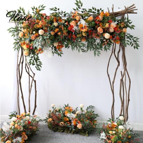 Wedding decoration Autumn Flower Art Wedding Arch Artificial Flowers Arrangement Home decor Background Decorative Floral