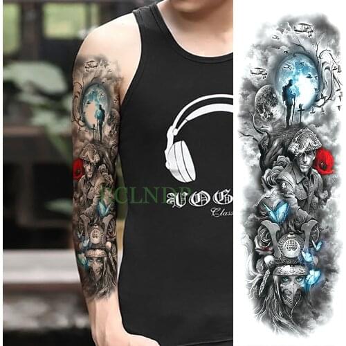 Waterproof Temporary Tattoo Sticker Magic Warfare Butterfly full arm large size fake tatto big flash tatoo sleeve for men women