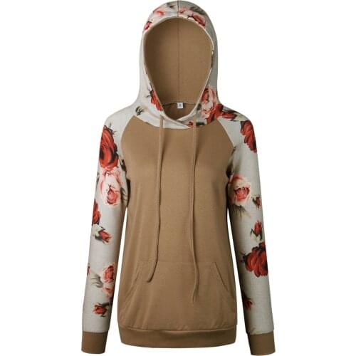 2021 Autumn Hoodies Women Sweatshirt Velvet Fashionable Print Flower Long Sleeve Casual Hooded Coat For Girls Hood Jacket Female