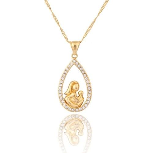 Hot sale Virgin Mary pendant Necklace New Trendy Gold color Women Jewelry Wholesale Colar Cross Pendant Necklace
