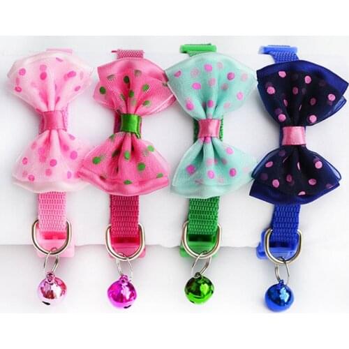 Puppy Collar Bow Tie Necktie Cute 1pc New Dog Cat Pet Bowknot Bell Fashion Adjustable Likesome Nylon Kitten Candy Color