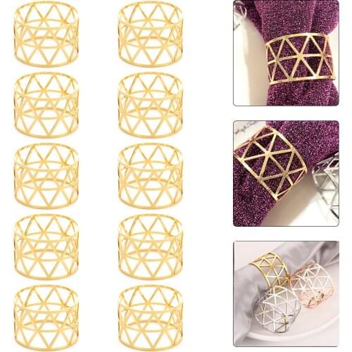 10pcs Alloy Napkin holder Wedding Napkin Rings Decor Table napkins Decoration Accessories For Dinner Table Napkin Party Supplies